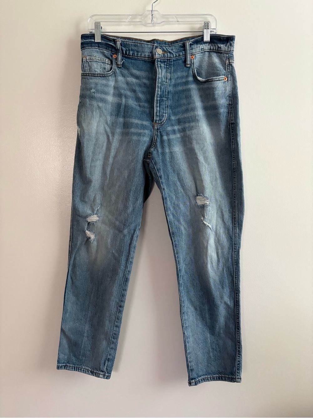Lucky Brand Women's High-Rise Drew Mom Distressed Light Wash Jeans Size 12